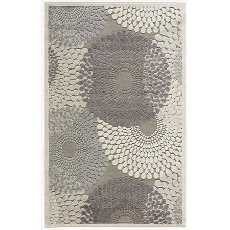 NOURISON Nourison 11804 Graphic Illusions Area Rug Collection Grey 3 ft 6 in. x 5 ft 6 in. Rectangle 99446118042